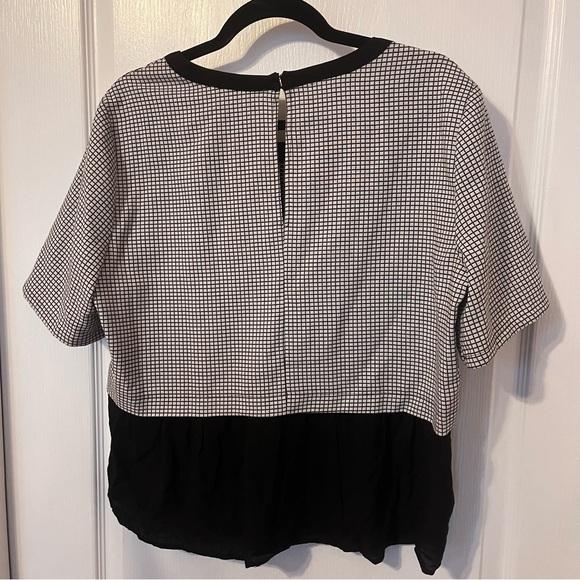 BCBGeneration Black and White Peplum Top - Picture 2 of 7